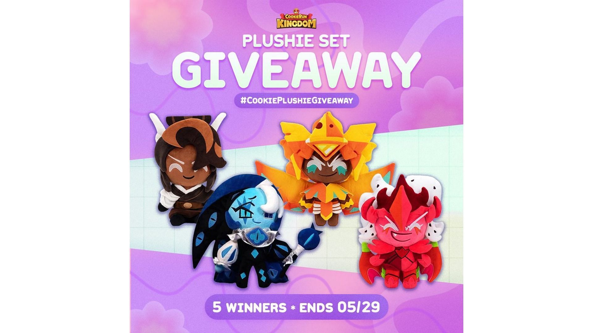 This is the set of four Plushies offered in the giveaway (Image via DevSisters)